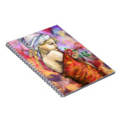 レディとバラ-抽象芸術女性オリジナル絵画ズ ノートブック (右側)