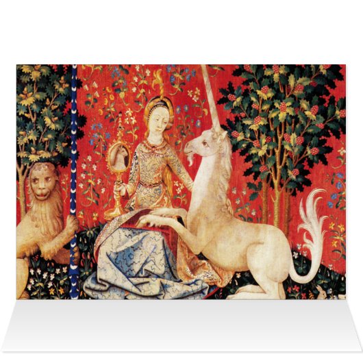 レディとユニコーンの花、動物のファンタジークリスマス (内部横(上))