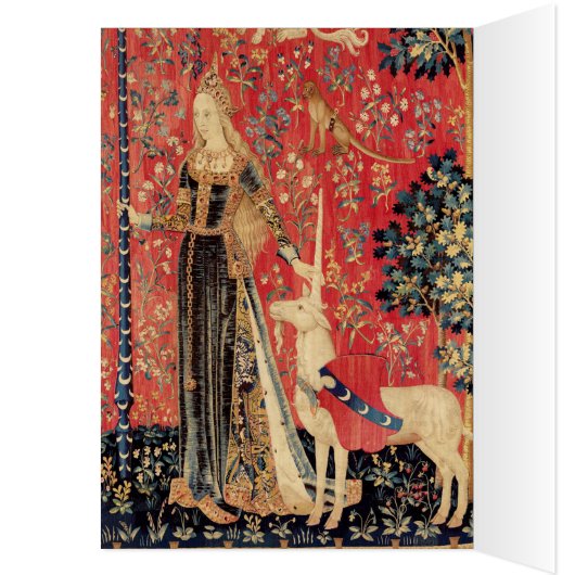 レディとユニコーンの花、動物のファンタジークリスマス (内側 (左))