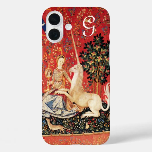 レディとユニコーンファンタジー花,動物モノグラム Case-Mate iPhoneケース (裏面)