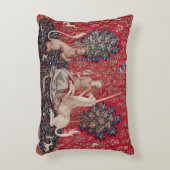 レディとユニコーン中世タペストリーの光景 アクセントクッション (正面(垂直))