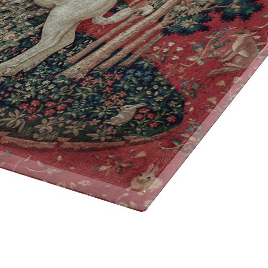 レディとユニコーン中世タペストリーの味 カッティングボード (角)