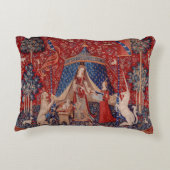 レディとユニコーン中世タペストリーの欲望 アクセントクッション (裏面)