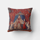 レディとユニコーン中世タペストリーの欲望 クッション (裏面)