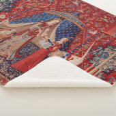 レディとユニコーン中世タペストリーの欲望 シェルパブランケット (3/4)