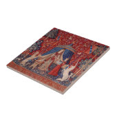 レディとユニコーン中世タペストリーの欲望 タイル (側面)