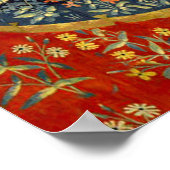 レディとユニコーン中世タペストリーアート ポスター (角)