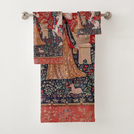 レディとユニコーン中世タペストリー臭 バスタオルセット (インサイチュ)