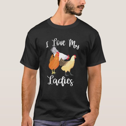 レディに夢中なニワトリ Tシャツ (正面)
