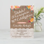 レディのために80th誕生日パーティー招待状カード 招待状 (スタンド正面)