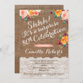 レディのために80th誕生日パーティー招待状カード 招待状 (正面/裏面)