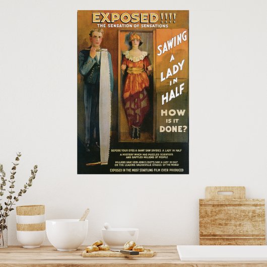 レディを半分に切る～マジシャンヴィンテージ魔法法 ポスター (キッチン)