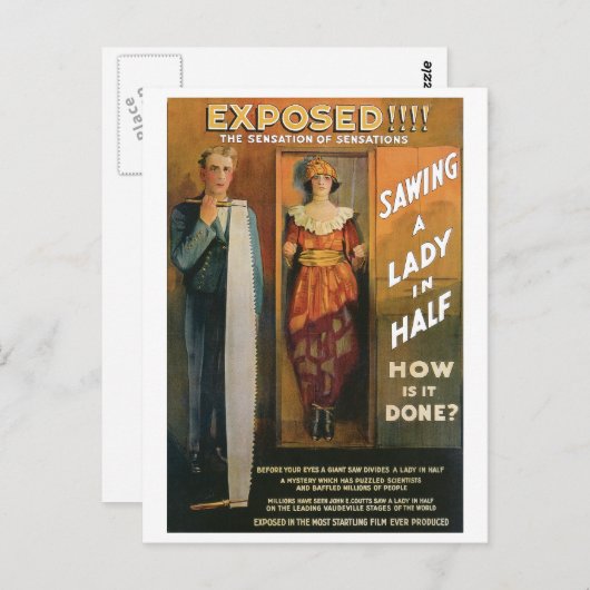 レディを半分に切る～マジシャンヴィンテージ魔法法 ポストカード (正面/裏面)