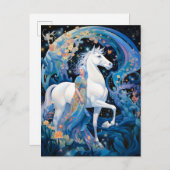 レディアンドホワイトホースファンタジーアート ポストカード (正面/裏面)