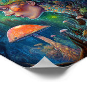 レディアンドマッシュルームシュレアルファンタジーアート ポスター (角)