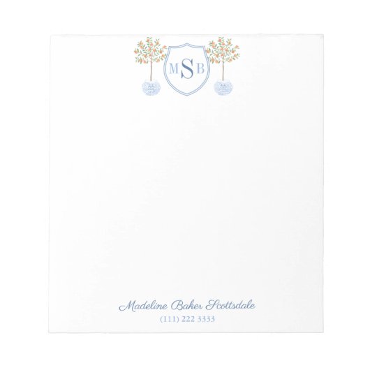 レディエレガントズシトラスツリージンジャージャーモノグラムの ノートパッド (正面)