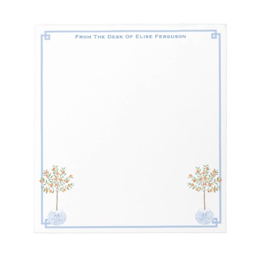 レディエレガントズChinoiserieオレンジツリーデスク ノートパッド (正面)