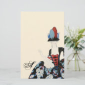 レディエレガントフローラドレス/美しいファッションモノグラム 便箋 (スタンド正面)