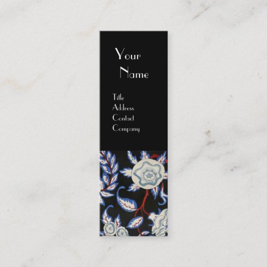 レディエレガントフローラ白黒花ドレス スキニー名刺 (正面)