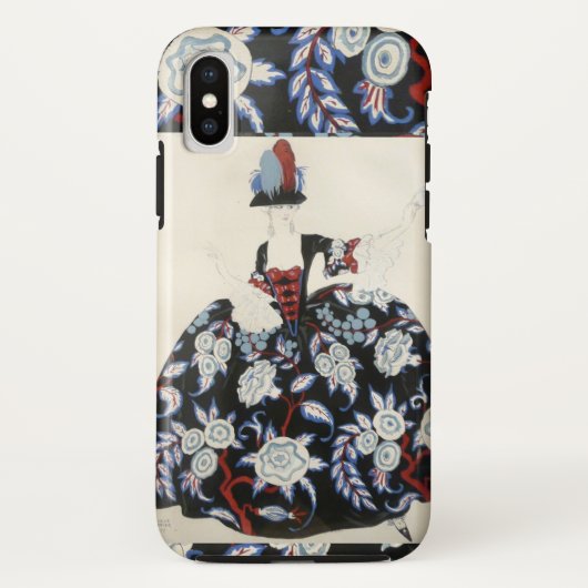 レディエレガントフローラ白黒花ドレス Case-Mate iPhoneケース (裏面)