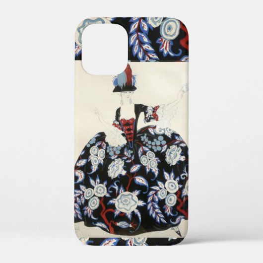 レディエレガントフローラ白黒花ドレス Case-Mate iPhoneケース (裏面)