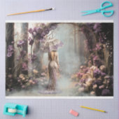 レディエレガントポートレートパープルパラソル魅惑 薄葉紙 (クラフト)