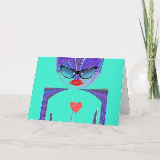 レディエレガントポートレート：アートワークカラフル カード (正面)