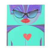 レディエレガントポートレート：アートワークカラフル ノートパッド (正面)