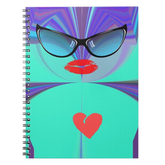 レディエレガントポートレート:アートワークカラフル ノートブック (正面)