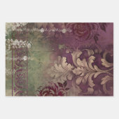 レディエレガントポートレート、フローラ及びデマスク紙 ラッピングペーパーシート (正面3)