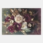 レディエレガントポートレート、フローラ及びデマスク紙 ラッピングペーパーシート (正面2)