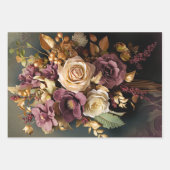 レディエレガントポートレート、フローラ及びデマスク紙 ラッピングペーパーシート (正面2)