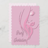 レディエレガントーの誕生日パーティーへの招待 招待状 (正面/裏面)