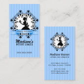 レディエレガントーシルエットカップケーキブルー 名刺 (正面/裏面)