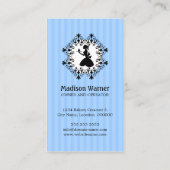 レディエレガントーシルエットカップケーキブルー 名刺 (裏面)