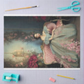 レディエレガントー座って、みすぼらしいシック&フローラアート 薄葉紙 (クラフト)