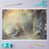 レディエレガント&アピーコック鮮やかポートレートアート 薄葉紙 (クラフト)