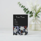 レディエレガント/フローラ白黒花付きドレス 名刺 (スタンド正面)