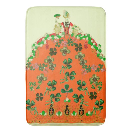 レディオレンジとクローバー 聖パトリックの日のパーティ バスマット (正面縦)