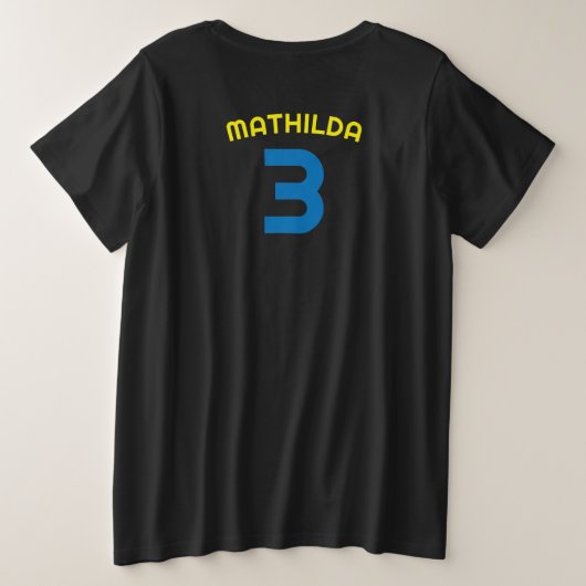 レディカスタムズ文字(フロントとバック)ピックボール プラスサイズTシャツ (デザイン裏面)