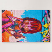 レディカッコいいカラフルー通りアート ジグソーパズル (横)