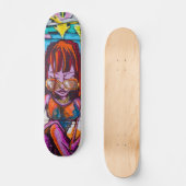 レディカッコいいカラフルー通りアート スケートボード (正面)