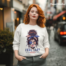 レディクールー投票ヴィンテージ乱雑ヘアレディ選挙 スウェットシャツ