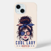 レディクールー投票ヴィンテージ乱雑ヘアレディ選挙 Case-Mate iPhoneケース (裏面)