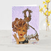 レディスタイリッシューヘッド花瓶スパイラルカールフローラドレス カード (黄色い花)