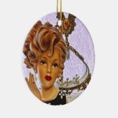 レディスタイリッシューヘッド花瓶スパイラルカールフローラドレス セラミックオーナメント (右)