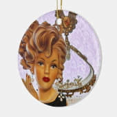 レディスタイリッシューヘッド花瓶スパイラルカールフローラドレス セラミックオーナメント (左)