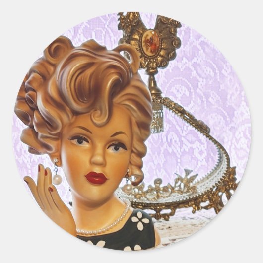 レディスタイリッシューヘッド花瓶スパイラルカールフローラドレス ラウンドシール (正面)