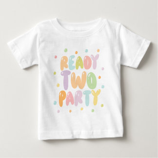 レディツーパーティーガール 2歳誕生日Tシャツ ベビーTシャツ