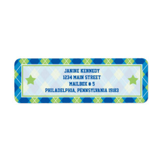 レディテスタイルブルー&グリーンアーガイル ラベル